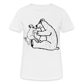 Maus und Bär - Mausebär Liebe - Frauen T-Shirt atmungsaktiv - Weiß - Vorne - AI Model Female 172 dark (172cm)