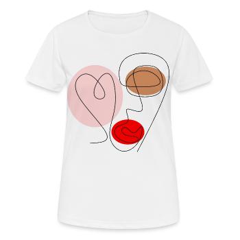Line drawing face - Women's Breathable T-Shirt - white - Front - AI Model Female 172 dark (172cm)