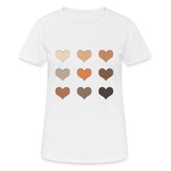 Erdige neun Herzen - Frauen T-Shirt atmungsaktiv - Weiß - Vorne - AI Model Female 172 dark (172cm)
