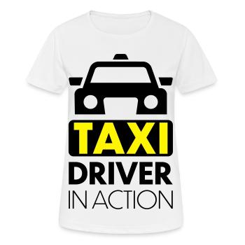 Taxi - Frauen T-Shirt atmungsaktiv - Weiß - Vorne - AI Model Female 172 dark (172cm)
