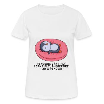 manchot - T-shirt respirant Femme - blanc - Devant - AI Model Female 172 dark (172cm)