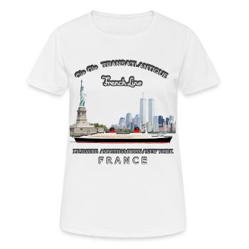 LINER FRANCE NEW YORK Louis RUNEMBERG © Adagp - Women's Breathable T-Shirt - white - Front - AI Model Female 172 dark (172cm)