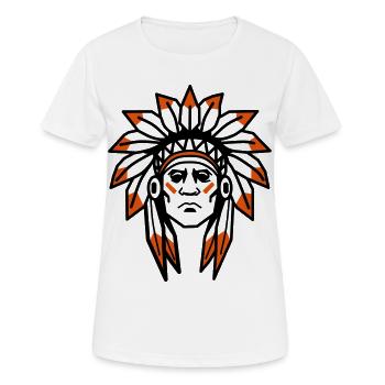 Chef autochtone Apache indien - T-shirt respirant Femme - blanc - Devant - AI Model Female 172 dark (172cm)
