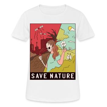 Save Nature (écologie) - T-shirt respirant Femme - blanc - Devant - AI Model Female 172 dark (172cm)