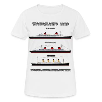 TRANSATLANTIC LINES Louis RUNEMBERG © Adagp - Frauen T-Shirt atmungsaktiv - Weiß - Vorne - AI Model Female 172 dark (172cm)