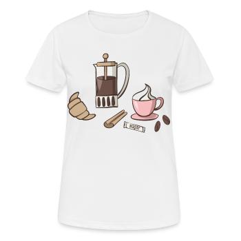 breakfast - Women's Breathable T-Shirt - white - Front - AI Model Female 172 dark (172cm)