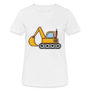 Bagger Baustelle Fahrzeug - Frauen T-Shirt atmungsaktiv - Weiß - Vorne - AI Model Female 172 dark (172cm)