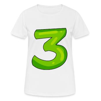 Digit 3 green - Women's Breathable T-Shirt - white - Front - AI Model Female 172 dark (172cm)