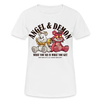 angel and demon - Women's Breathable T-Shirt - white - Front - AI Model Female 172 dark (172cm)