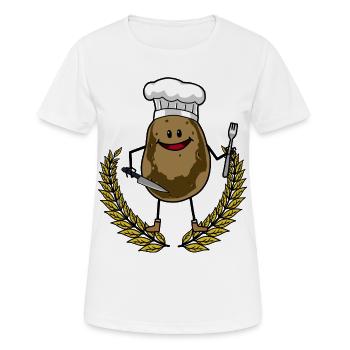 Kartoffel Koch Küche kochen Speise Restaurant - Frauen T-Shirt atmungsaktiv - Weiß - Vorne - AI Model Female 172 dark (172cm)