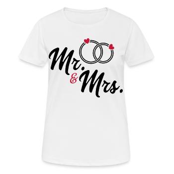 Ehepaar - Frauen T-Shirt atmungsaktiv - Weiß - Vorne - AI Model Female 172 dark (172cm)