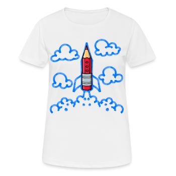 Début de l’école Début d’école Premier jour d’école - T-shirt respirant Femme - blanc - Devant - AI Model Female 172 dark (172cm)
