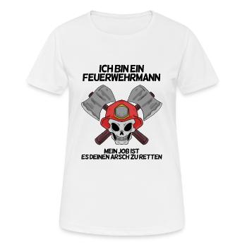 Feuerwehrmann - Frauen T-Shirt atmungsaktiv - Weiß - Vorne - AI Model Female 172 dark (172cm)