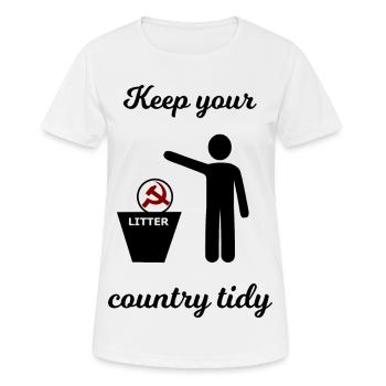 Sozialismus und Kapitalismus lustig - Frauen T-Shirt atmungsaktiv - Weiß - Vorne - AI Model Female 172 dark (172cm)