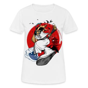Hip-Hop Samourai - T-shirt respirant Femme - blanc - Devant - AI Model Female 172 dark (172cm)