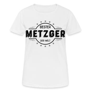 metzger - Frauen T-Shirt atmungsaktiv - Weiß - Vorne - AI Model Female 172 dark (172cm)