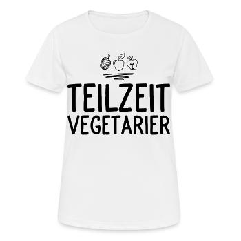 Vegetarier - Frauen T-Shirt atmungsaktiv - Weiß - Vorne - AI Model Female 172 dark (172cm)