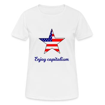 Capitalisme Amérique - T-shirt respirant Femme - blanc - Devant - AI Model Female 172 dark (172cm)