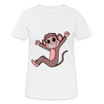 Affe - Frauen T-Shirt atmungsaktiv - Weiß - Vorne - AI Model Female 172 dark (172cm)