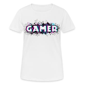 Gamer Zocker Cool Videospiele Spielkonsole Nerd - Frauen T-Shirt atmungsaktiv - Weiß - Vorne - AI Model Female 172 dark (172cm)