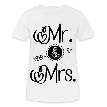 Mr. and Mrs. - Women's Breathable T-Shirt - white - Front - AI Model Female 172 dark (172cm)