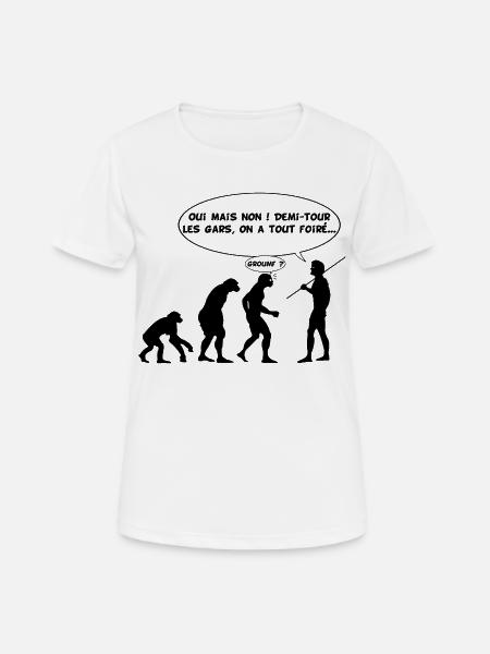 évolution inversée - T-shirt respirant Femme - blanc