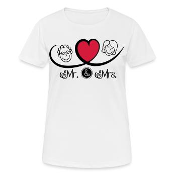 Mr and Mrs - Women's Breathable T-Shirt - white - Front - AI Model Female 172 dark (172cm)