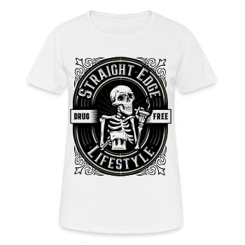 Le mode de vie de Straight Edge - Sans drogue - T-shirt respirant Femme - blanc - Devant - AI Model Female 172 dark (172cm)
