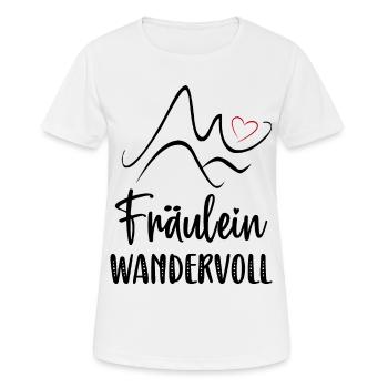 Fräulein Wandervoll Wandern Zubehör Herz Alpen - Frauen T-Shirt atmungsaktiv - Weiß - Vorne - AI Model Female 172 dark (172cm)