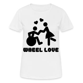 Wheellove pour les utilisateurs de fauteuils roulants qui dansent * - T-shirt respirant Femme - blanc - Devant - AI Model Female 172 dark (172cm)
