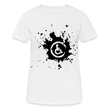Bild Rollstuhl Behinderte Farbspritzer * - Frauen T-Shirt atmungsaktiv - Weiß - Vorne - AI Model Female 172 dark (172cm)