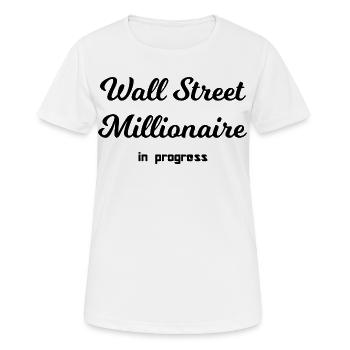 Bourse millionnaire - T-shirt respirant Femme - blanc - Devant - AI Model Female 172 dark (172cm)