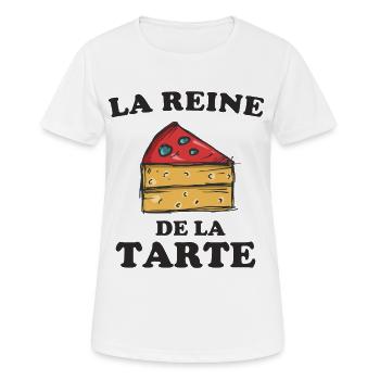 La Reine de la tarte - T-shirt respirant Femme - blanc - Devant - AI Model Female 172 dark (172cm)