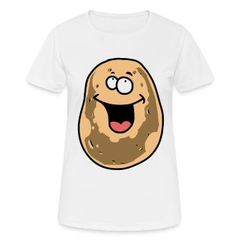 Pomme de terre Pommes de terre Tubercule joyeux joyeux Légumes - T-shirt respirant Femme - blanc - Devant - AI Model Female 172 dark (172cm)