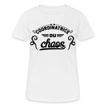 Coordinatrice du chaos - T-shirt respirant Femme - blanc - Devant - AI Model Female 172 dark (172cm)