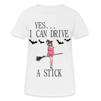 Sorcière avec un bessa - T-shirt respirant Femme - blanc - Devant - AI Model Female 172 dark (172cm)