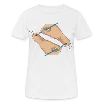Hands and paint brushes - Women's Breathable T-Shirt - white - Front - AI Model Female 172 dark (172cm)