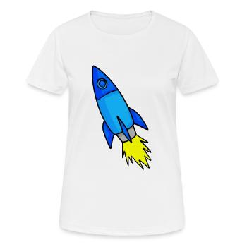 Rakete im Weltall - Frauen T-Shirt atmungsaktiv - Weiß - Vorne - AI Model Female 172 dark (172cm)