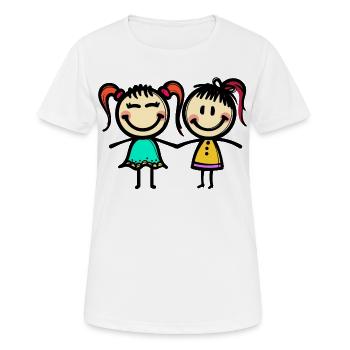 Kumpel Beste Freunde - Frauen T-Shirt atmungsaktiv - Weiß - Vorne - AI Model Female 172 dark (172cm)