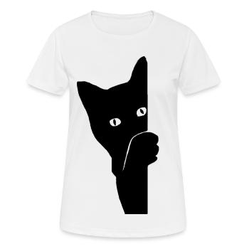 Chat Coucou - T-shirt respirant Femme - blanc - Devant - AI Model Female 172 dark (172cm)