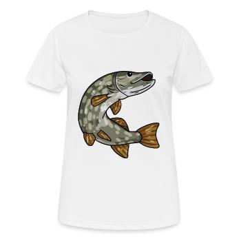 Hecht - Frauen T-Shirt atmungsaktiv - Weiß - Vorne - AI Model Female 172 dark (172cm)