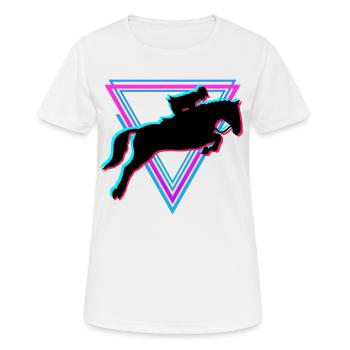 horse riding - Women's Breathable T-Shirt - white - Front - AI Model Female 172 dark (172cm)