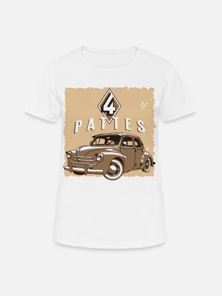 4 PATTES - T-shirt respirant Femme - blanc