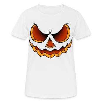 Creepy Pumpkin Halloween - Women's Breathable T-Shirt - white - Front - AI Model Female 172 dark (172cm)