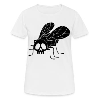 Fly skull (black) - Women's Breathable T-Shirt - white - Front - AI Model Female 172 dark (172cm)