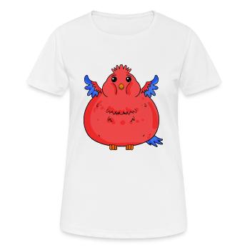 Graisse perroquet graisse corporelle - T-shirt respirant Femme - blanc - Devant - AI Model Female 172 dark (172cm)