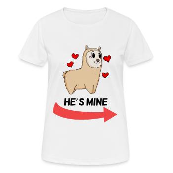 He is Mine - Partnerlook 1 - T-shirt respirant Femme - blanc - Devant - AI Model Female 172 dark (172cm)