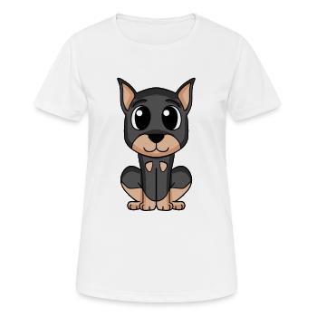 Doberman Pinscher - Frauen T-Shirt atmungsaktiv - Weiß - Vorne - AI Model Female 172 dark (172cm)
