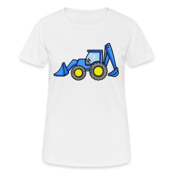 Bagger Fahrzeug Baustelle - Frauen T-Shirt atmungsaktiv - Weiß - Vorne - AI Model Female 172 dark (172cm)