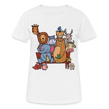 Tierwelt Lebewesen Bär Elefant Löwe Cool - Frauen T-Shirt atmungsaktiv - Weiß - Vorne - AI Model Female 172 dark (172cm)